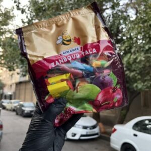 لواشک پذیرایی زنبور طلا - 1 کیلویی 5 لواشک پذیرایی زنبور طلا - 1 کیلویی