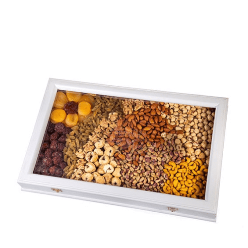 پک آجیل شیرین جعبه چوبی کوچک 1130